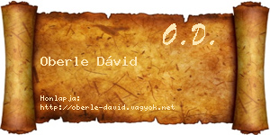 Oberle Dávid névjegykártya